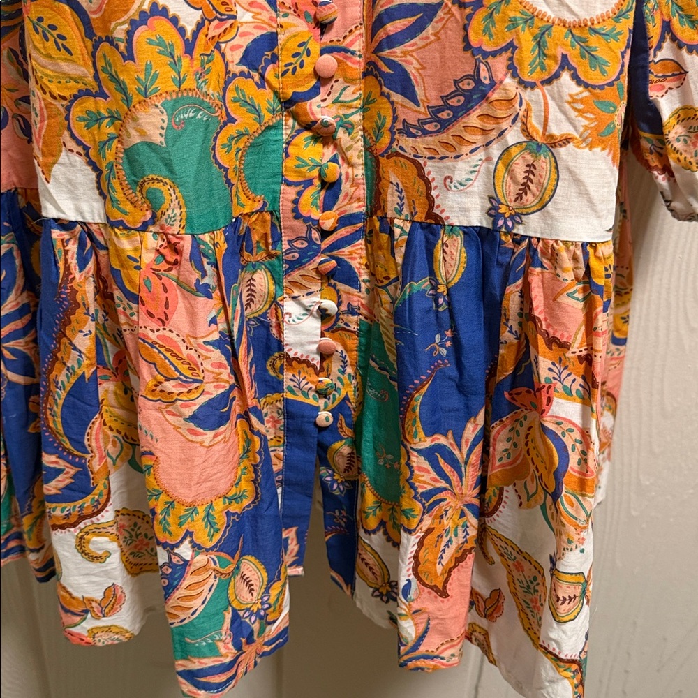 Antonio Melani Brynn Mock Neck Long Sleeve Retro Floral Print Dress SIZE 4 - Picture 9 of 14